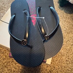 Women's Black Sandals with Logo Detail